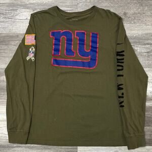 Nike NFL New York Giants American Flag Salute to Service Men L Logo Sleeve Shirt